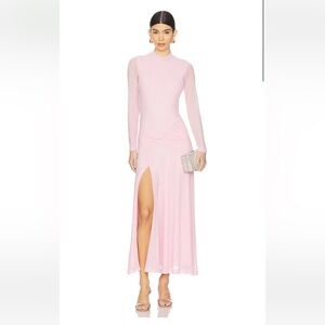 Bardot Light Pink Mesh Midi Dress
